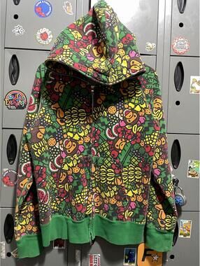 A Bathing Ape BAPE hoodie full zip Nigo Baby Milo fruit aop